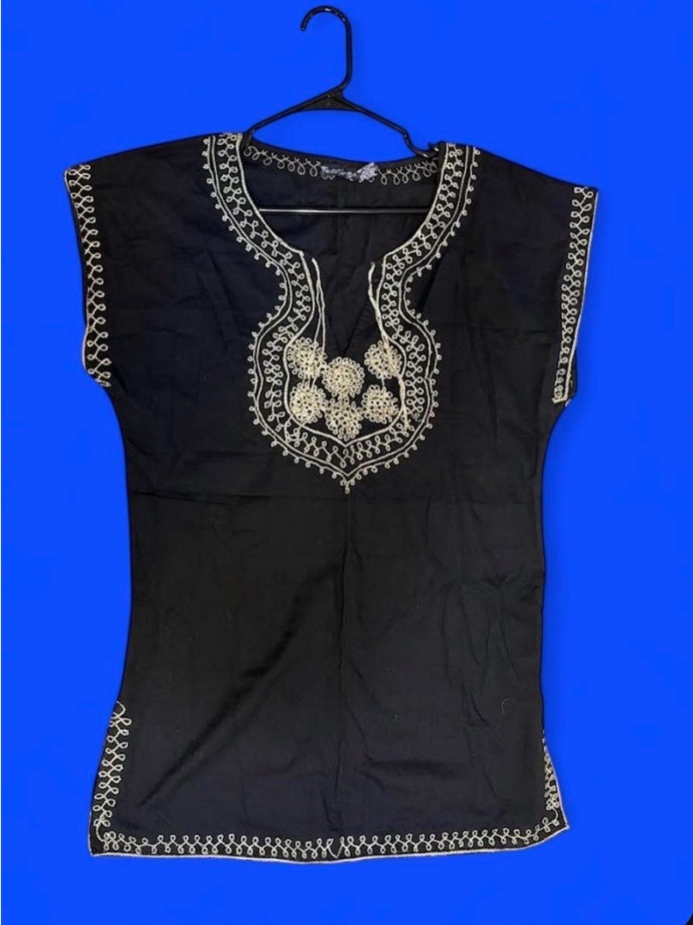 🌟VTG Raviya Gold Embroidered Tunic Kaftan Top 🌟